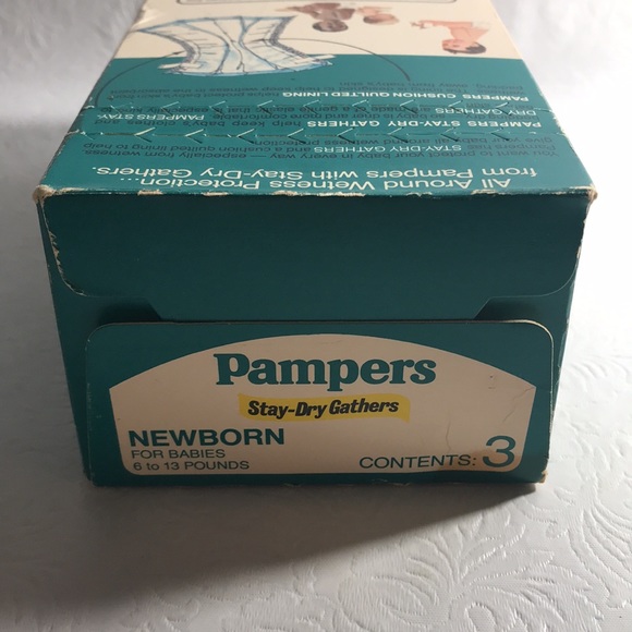 VINTAGE PAMPERS 1978 Promotional SAMPLE BOX OF 3 DIAPERS NEWBORN New old stock - Picture 5 of 6